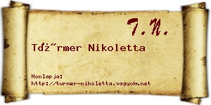 Türmer Nikoletta névjegykártya