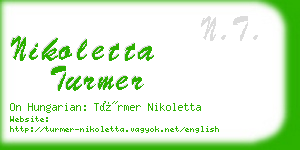 nikoletta turmer business card